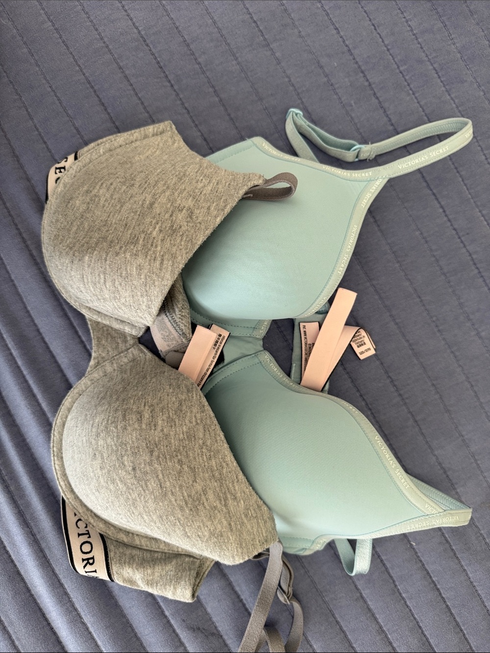 Victoria's Secret Gray & Light Blue Padded Bras Duo
